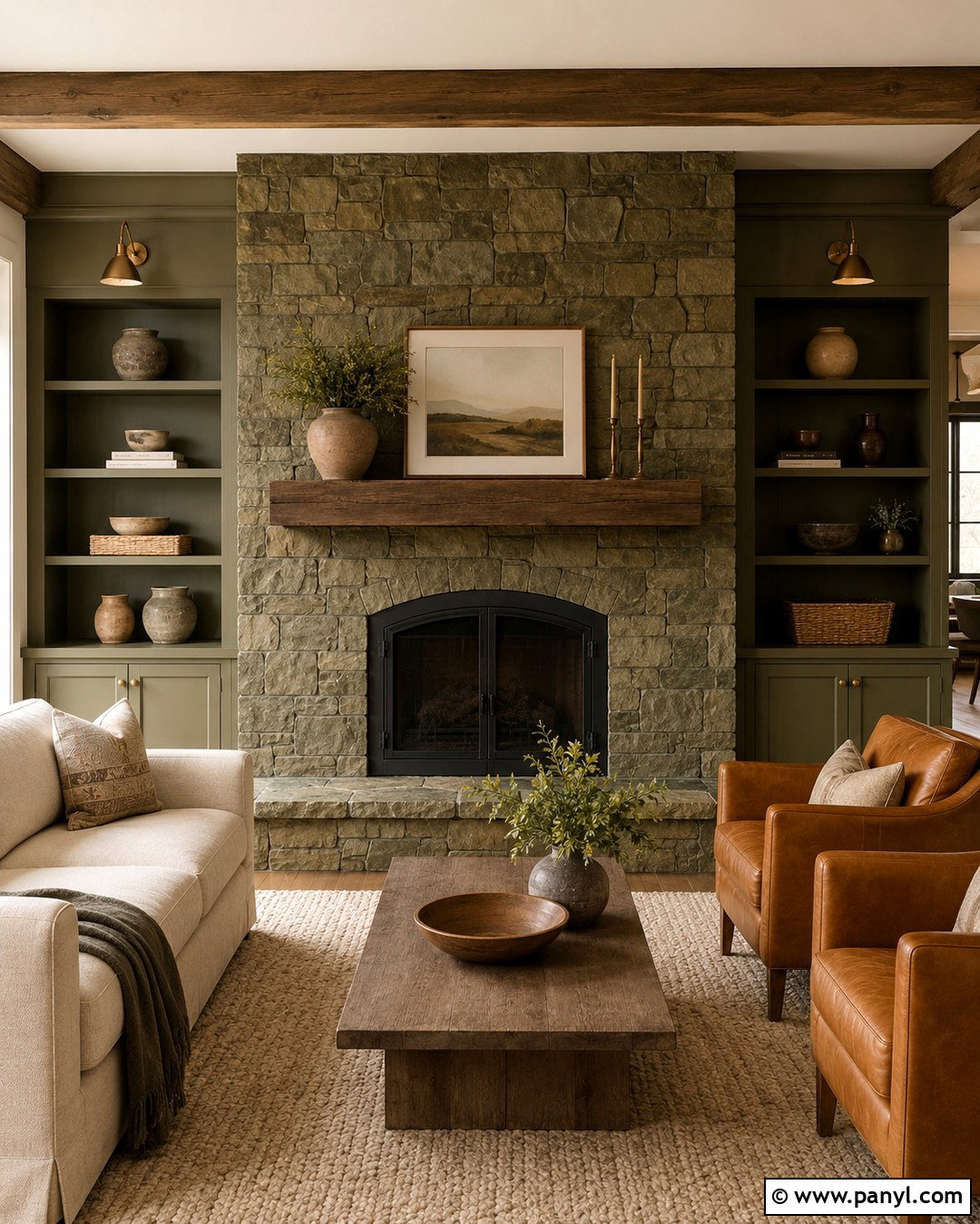 Olive Green Stone Fireplace Accent Wall - 20 Stone Fireplace Accent Wall Paint Colors