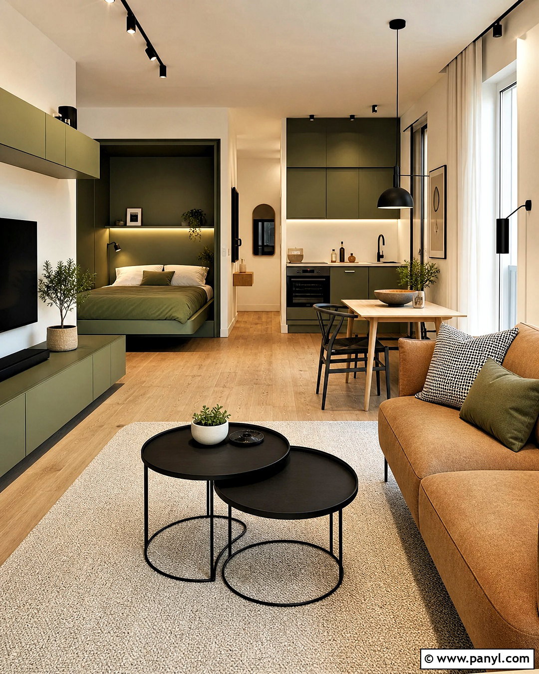 Olive Green Studio Apartment Interior - 20 olive green interior design ideas