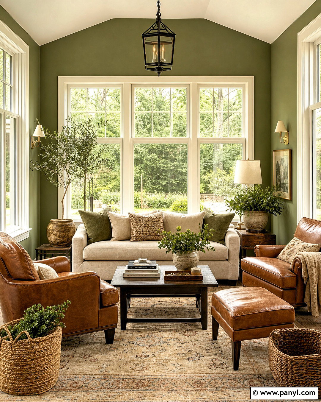 Olive Green Sunroom Paint Color - 20 sunroom paint colors ideas