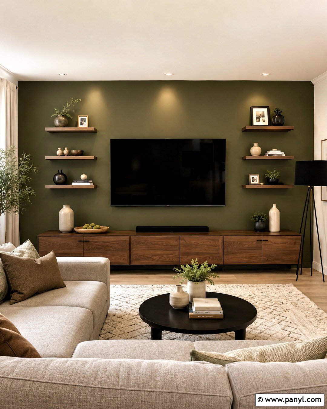 20 Olive Green Accent Wall Living Room Ideas for Cozy Style