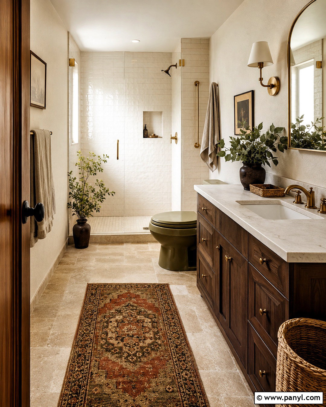 Olive Green Toilet Bathroom - 35 Toilet Color Ideas