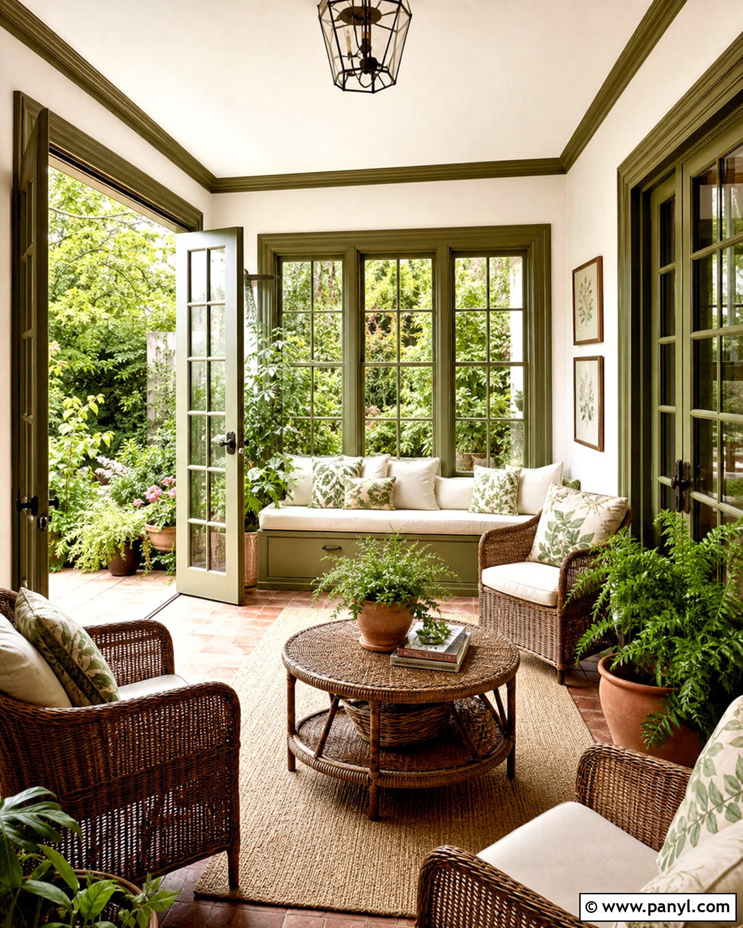Olive Green Trim With White Walls - 20 white walls with different color trim ideas