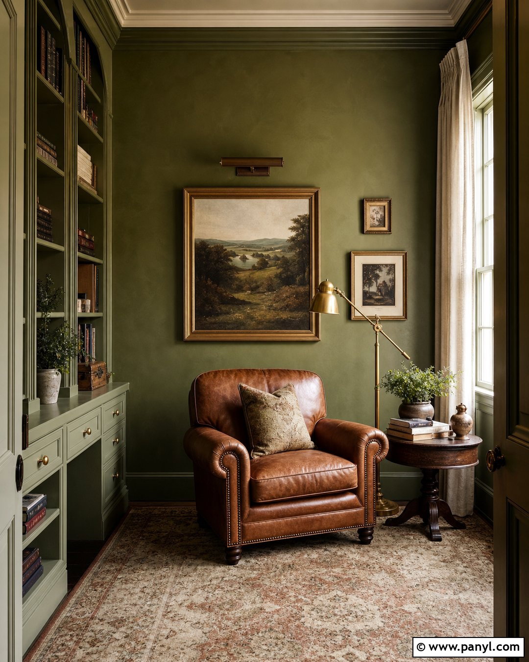 Olive Green Troweled Plaster Wall - 30 texture colour wall ideas