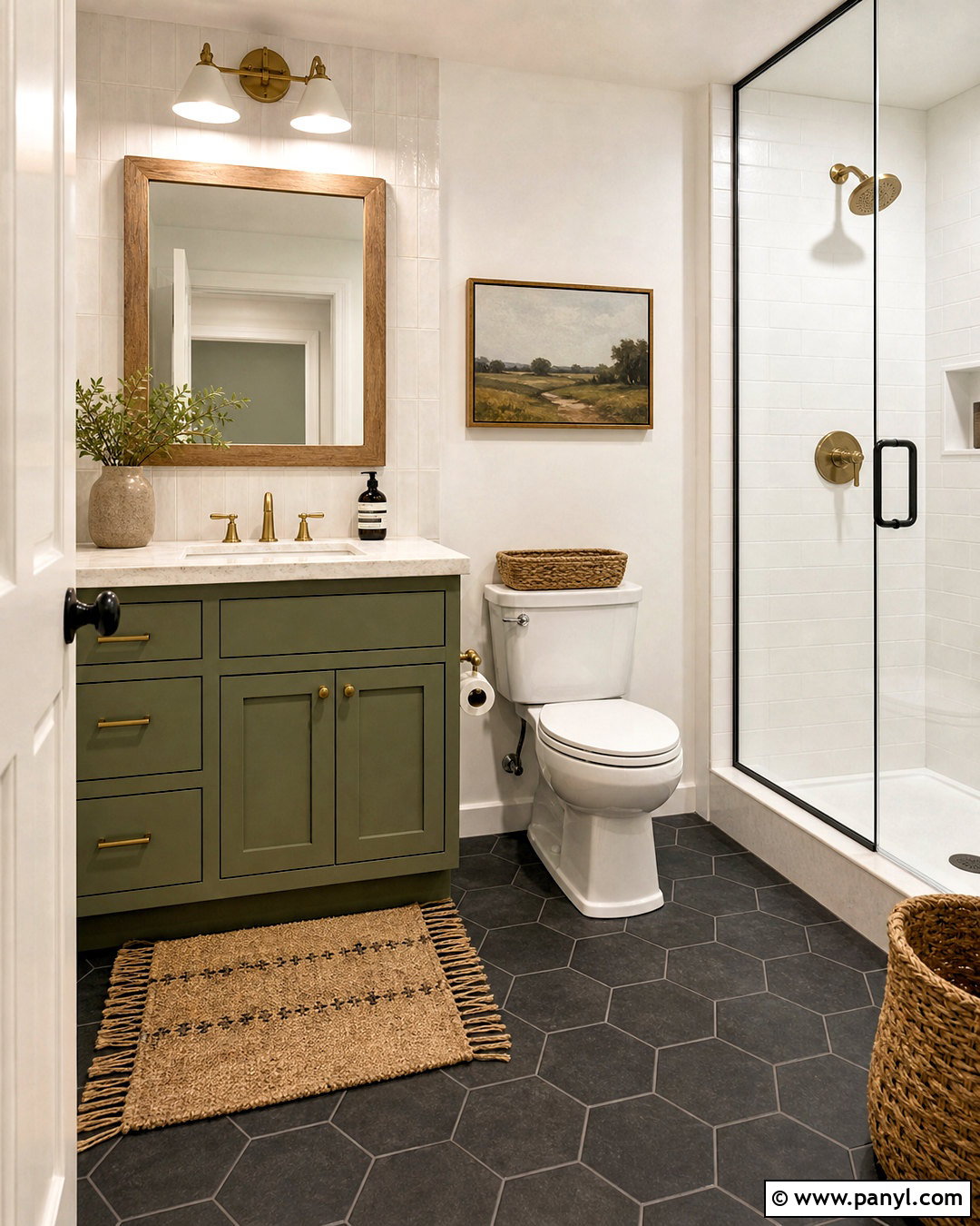 Olive Green Vanity Guest Bathroom - 20 green guest bathroom ideas
