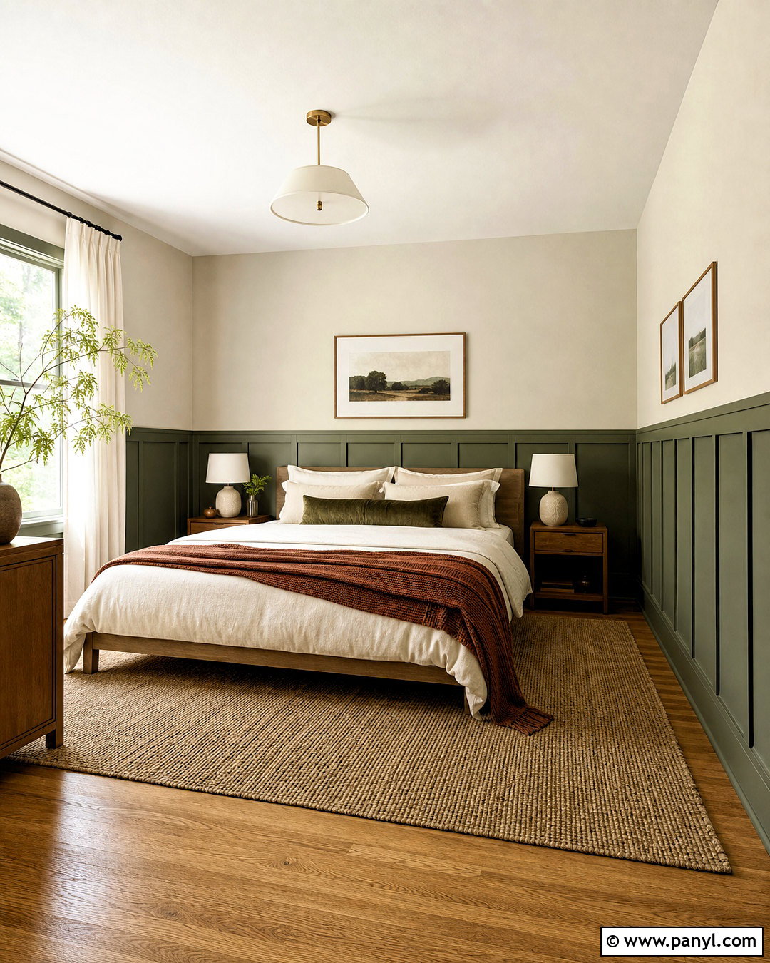 Olive Green Wainscoting Bedroom - 20 green wainscoting ideas