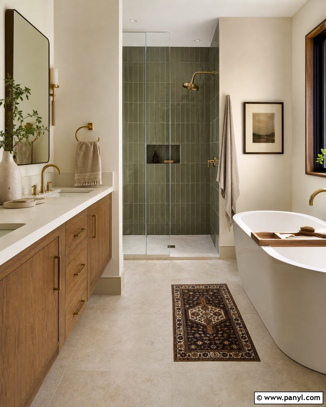 Olive Green Wall Tiles With Cream Floor Tiles - 25 Wall And Floor Tiles Color Combination Ideas