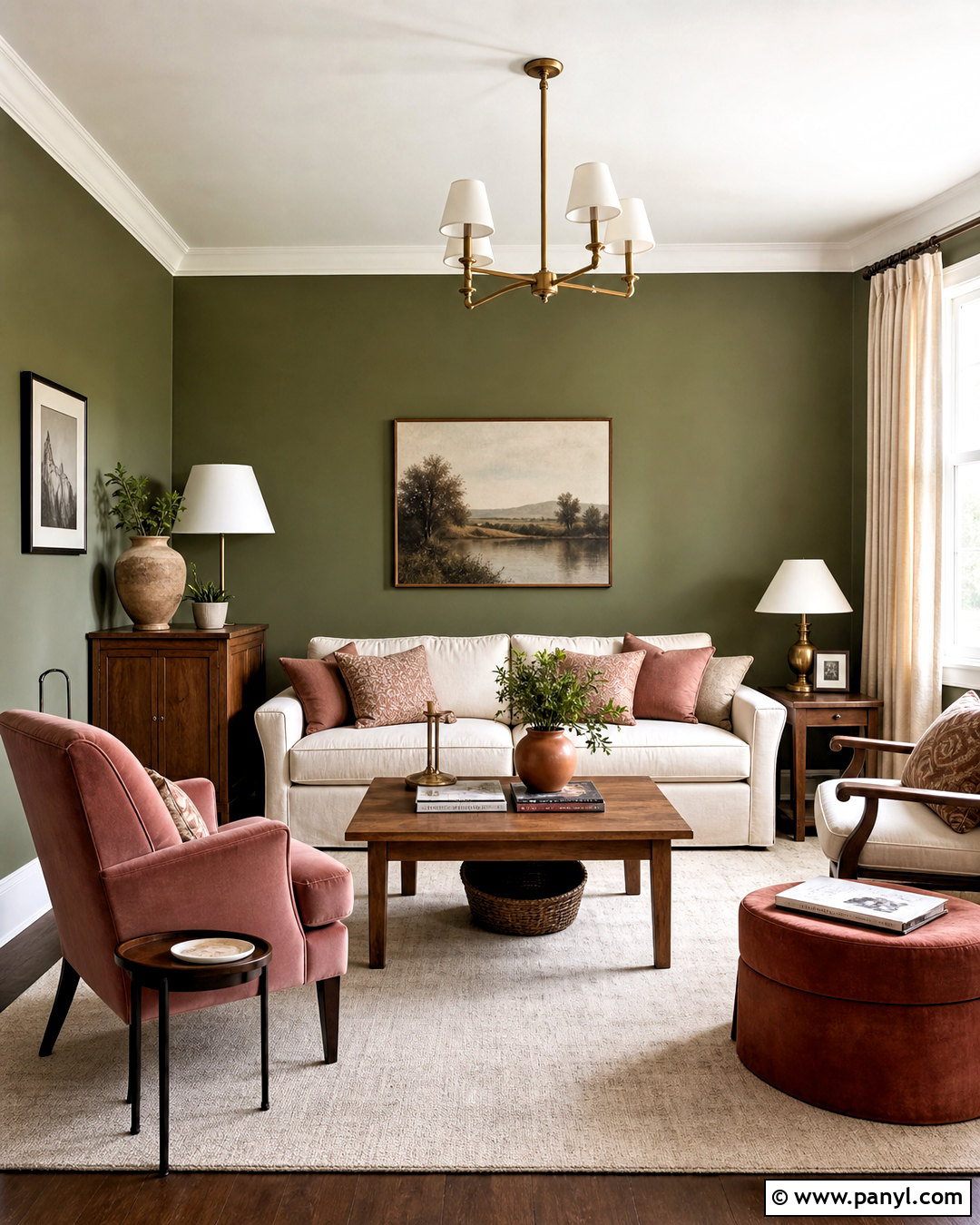 Olive Green Wall With Pink Decor - 20 olive green painted walls
