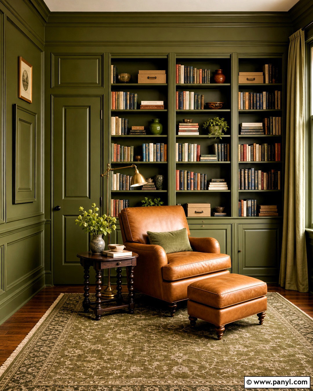 Olive Green Walls And Trim - 20 monochromatic walls and trim ideas