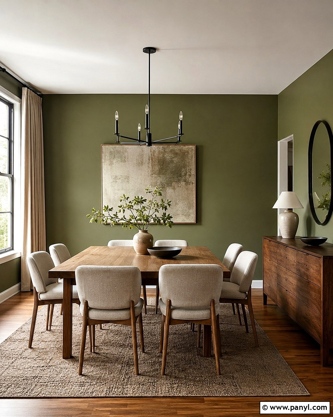 Olive Green Walls In Dining Room - 20 Green Walls In House Ideas