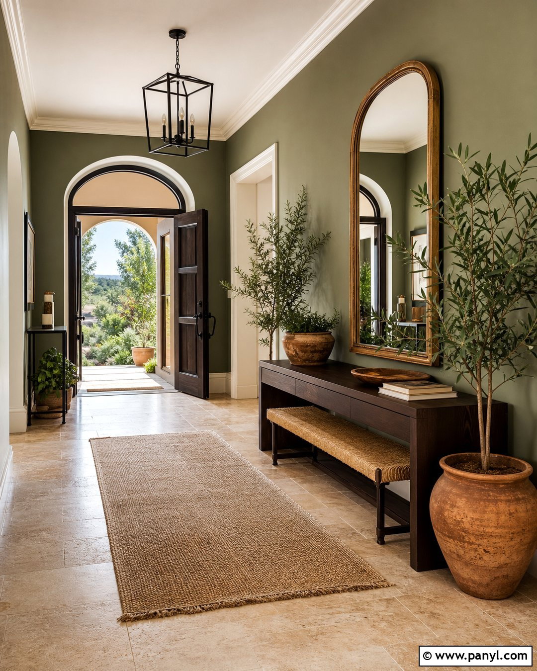 Olive Green Walls With Beige Travertine Floors - 25 Wall Floor Color Combination Ideas