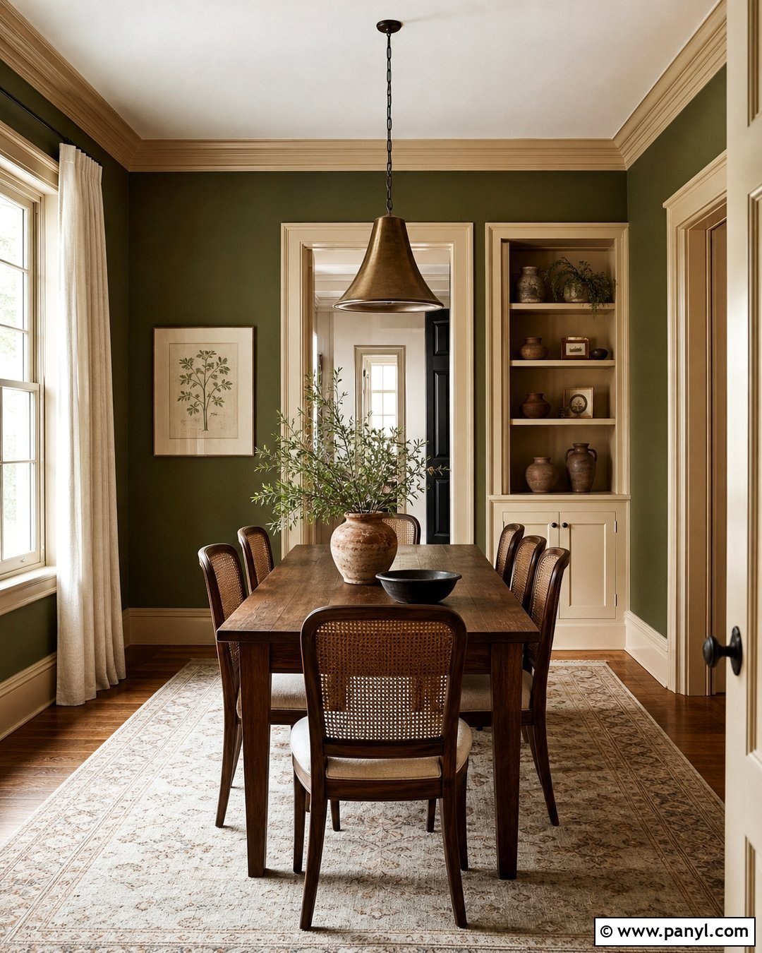 Olive Green Walls With Beige Trim - 25 Painted Baseboards And Trim Wall Colors