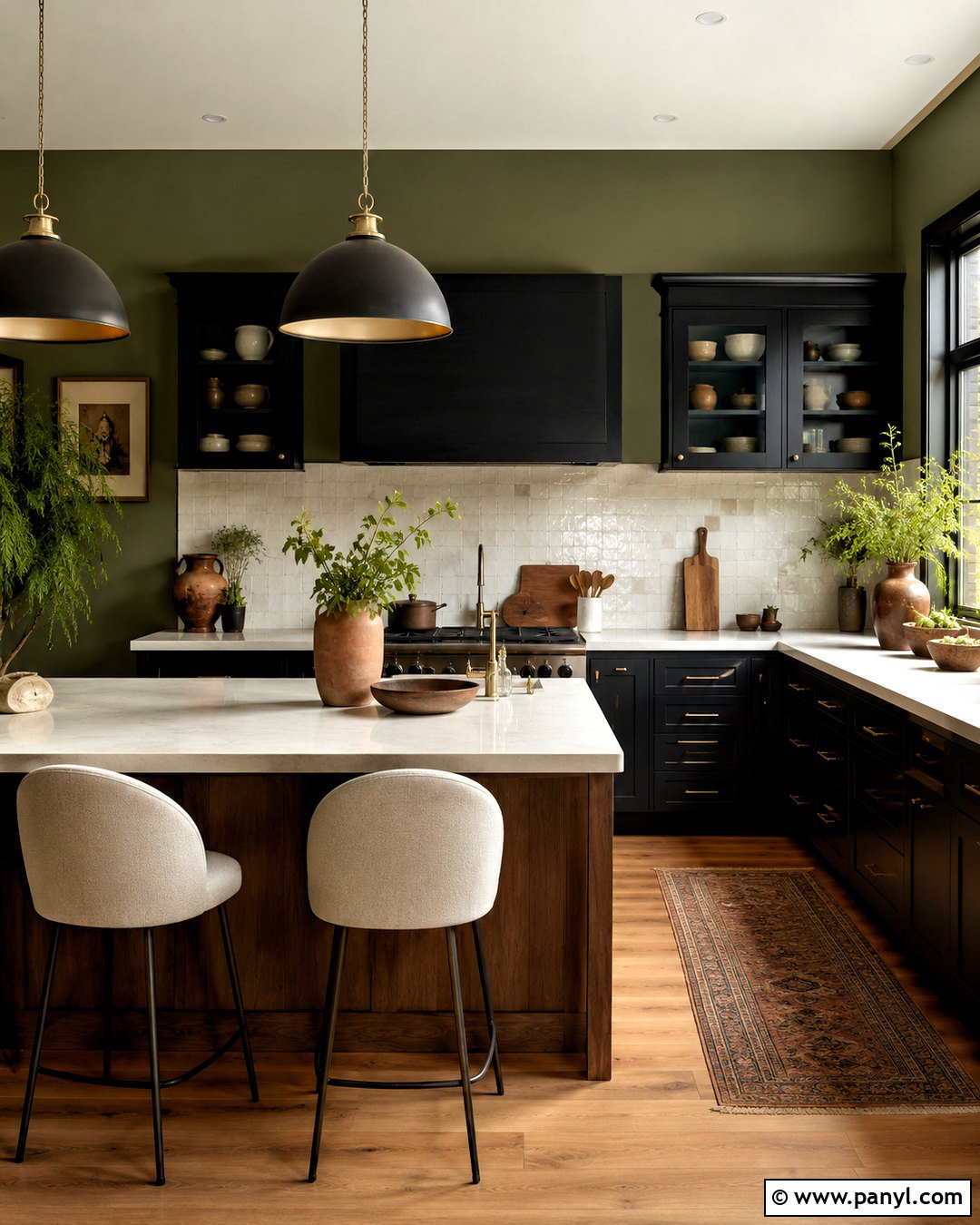 Olive Green Walls With Black Cabinets - 20 What Wall Color Goes With Black Cabinets