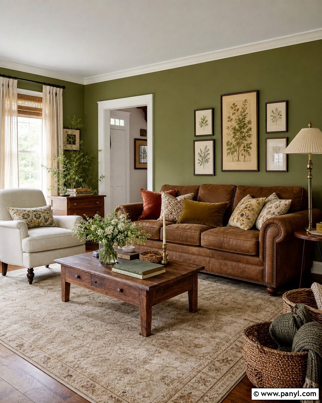 Olive Green Walls With Brown Couch - 20 Best Wall Color For Brown Couch Ideas