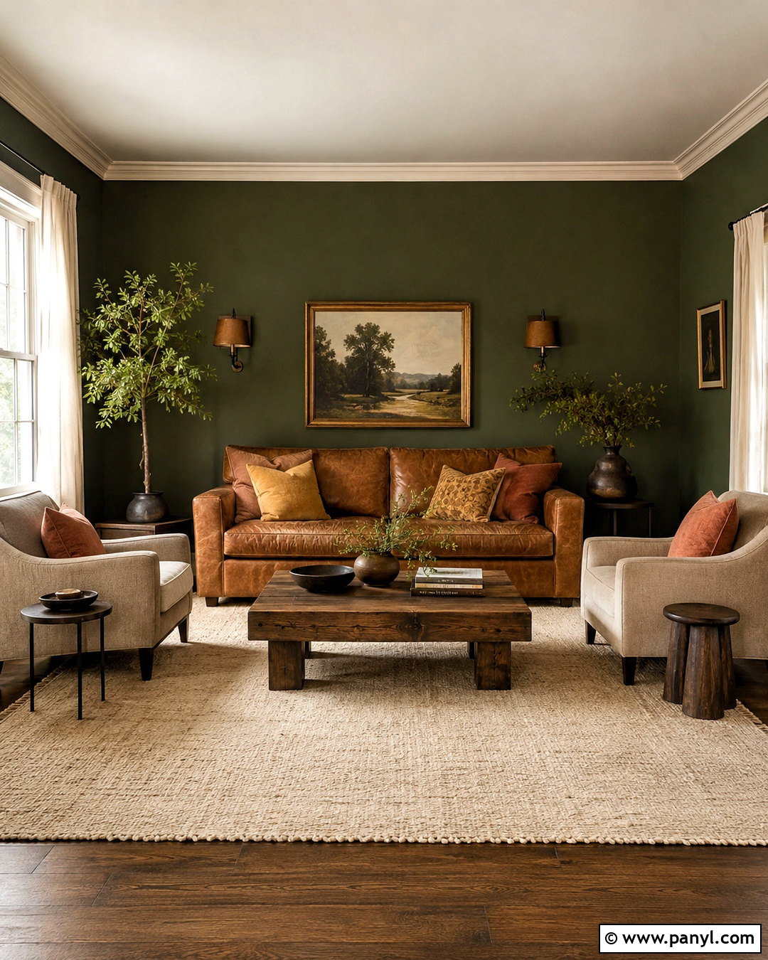 Olive Green Walls With Brown Furniture - 20 living room paint color ideas with brown furniture ideas