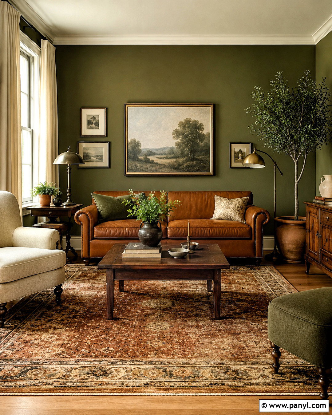 Olive Green Walls With Brown Sofa - 20 Wall Color For Brown Sofa Ideas
