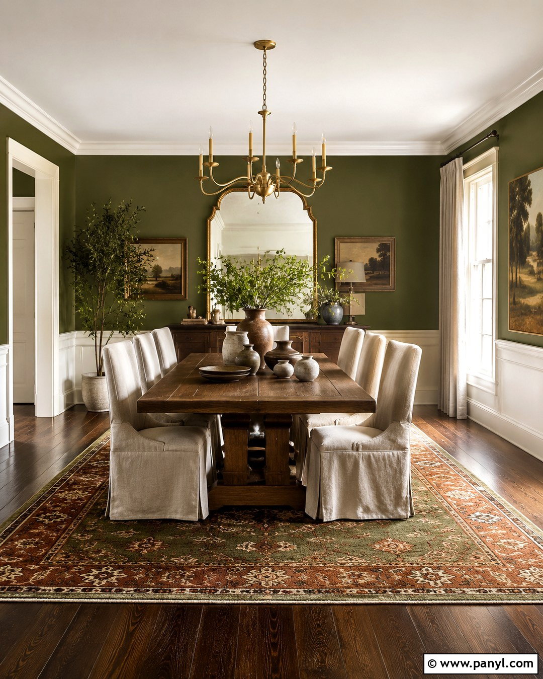 Olive Green Walls With Dark Floors - 20 Dark Floor Wall Color Ideas