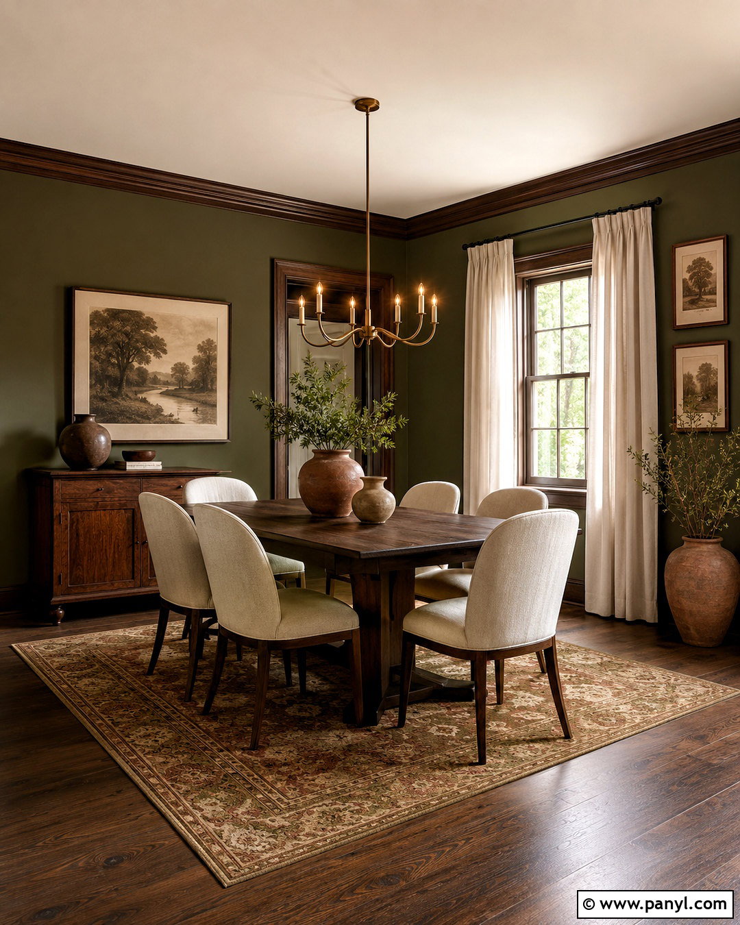 Olive Green Walls With Dark Wood - 20 Wall Colors To Match Dark Wood Ideas
