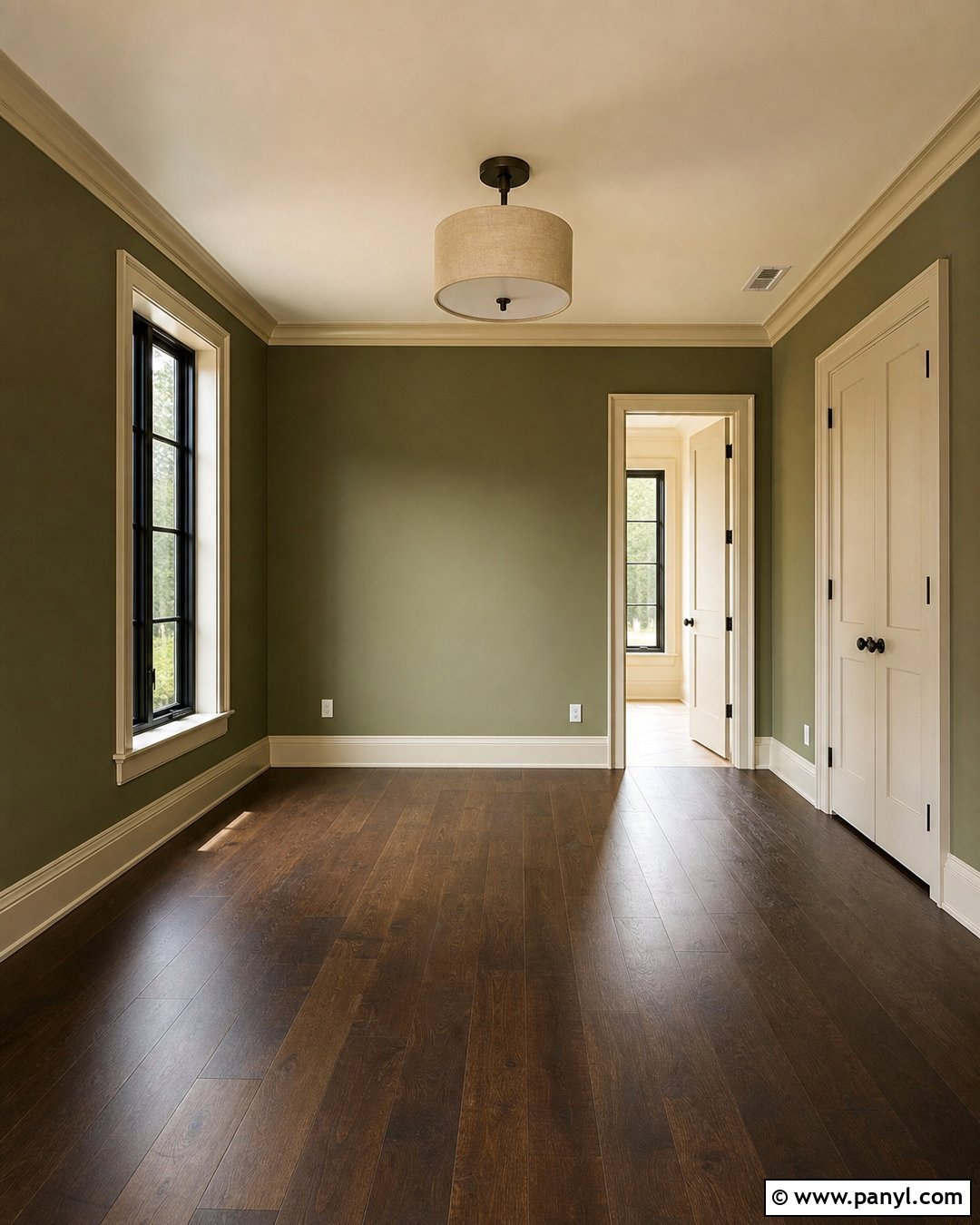 Olive Green Walls With Dark Wood Floors - 20 Empty Room With Green Walls