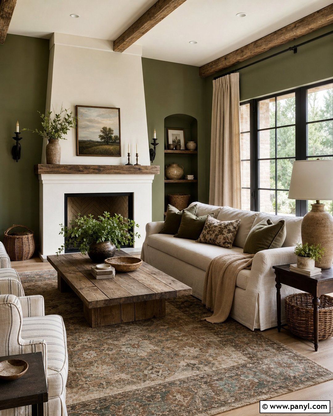 20 Olive Green Wall Living Room Ideas for a Calm, Luxe Look
