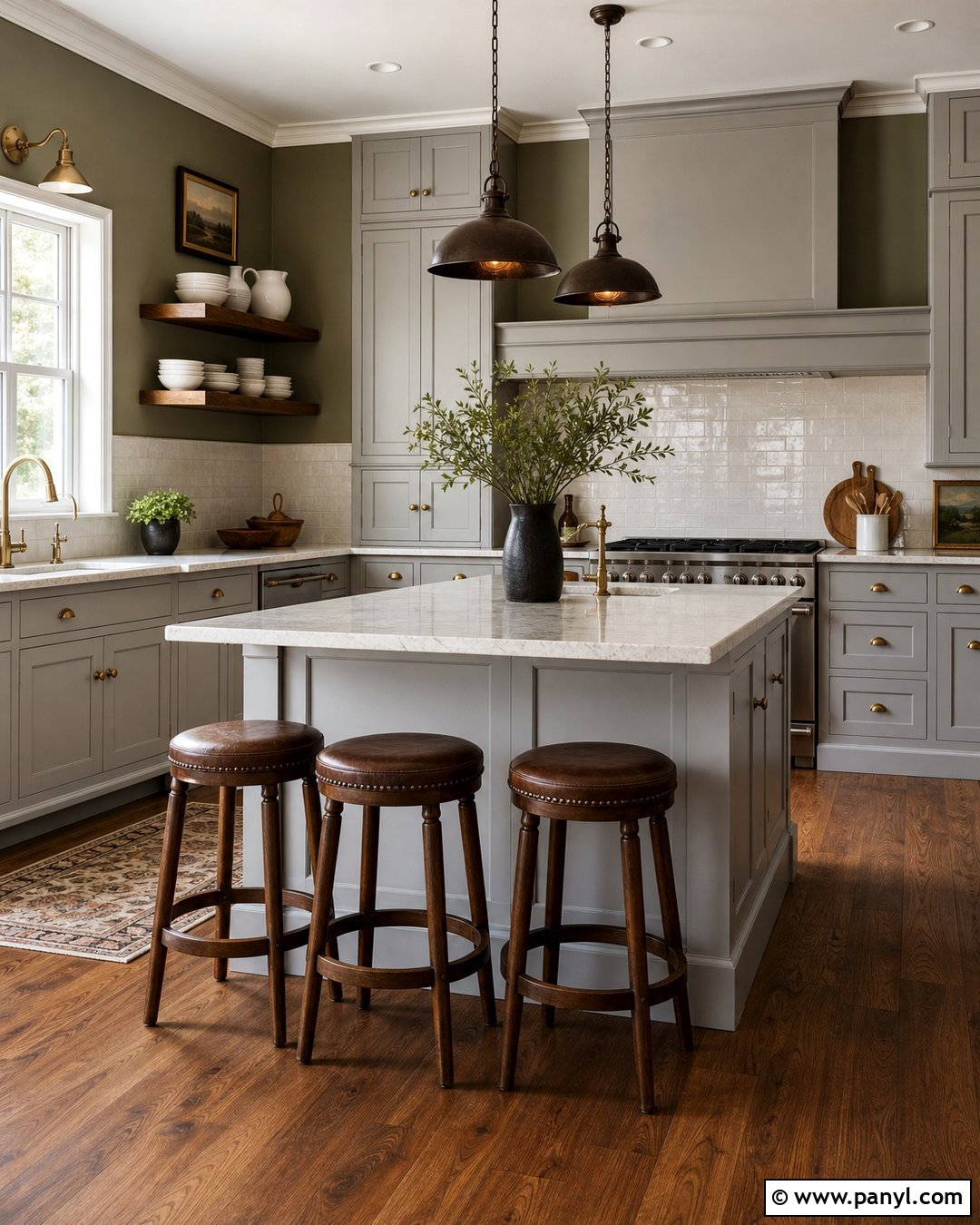 Olive Green Walls With Gray Kitchen Cabinets - 30 Gray Kitchen Cabinets Wall Color Ideas