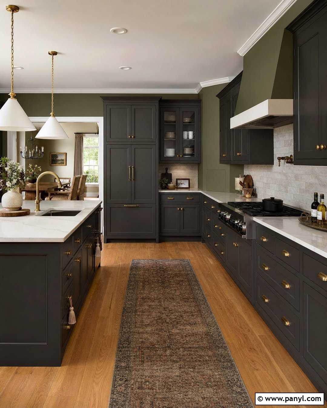 Olive Green Walls With Grey Kitchen Cabinets - 30 Grey Kitchen Cabinets Wall Color Ideas
