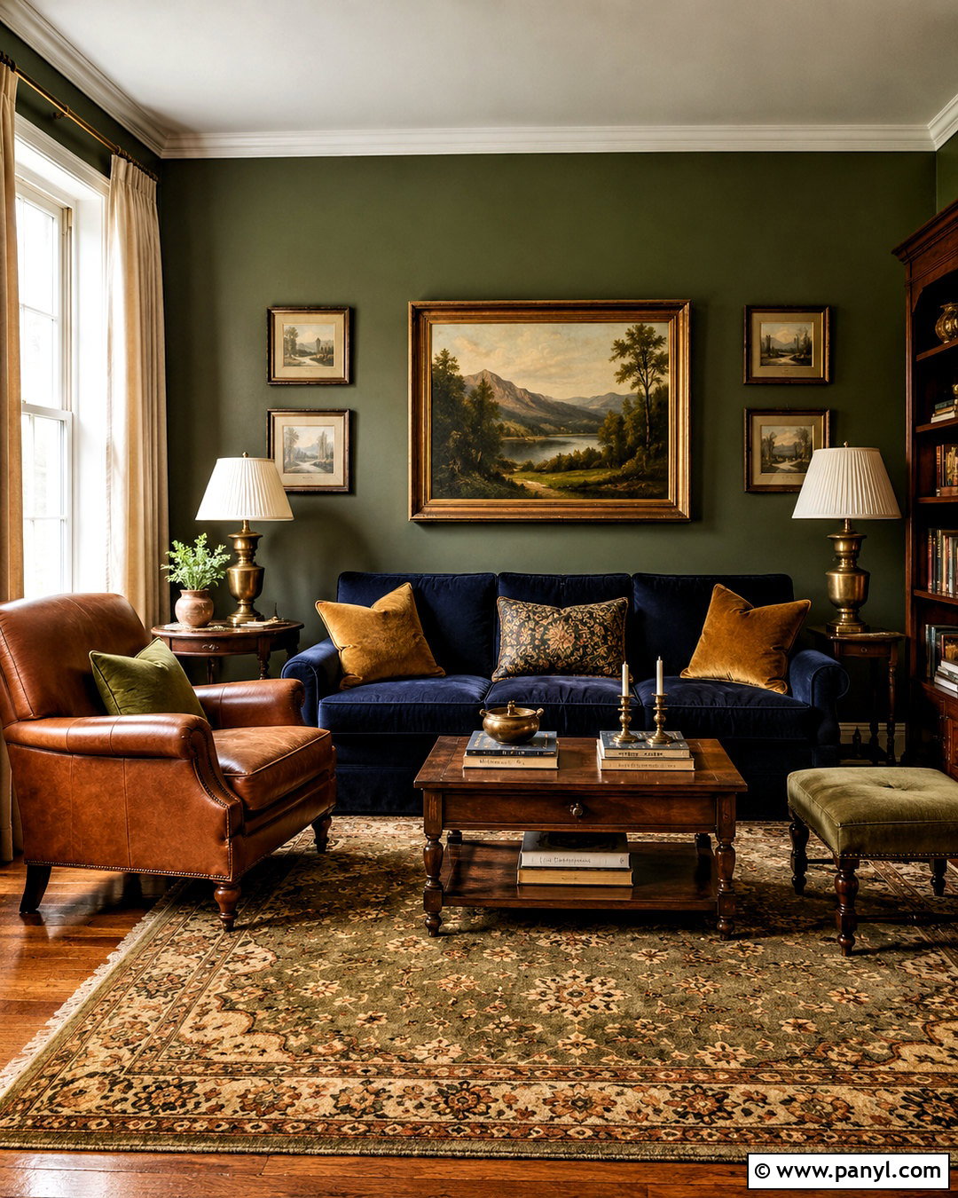 Olive Green Walls With Navy Blue Sofa - 20 Wall Color For Navy Blue Sofa Ideas