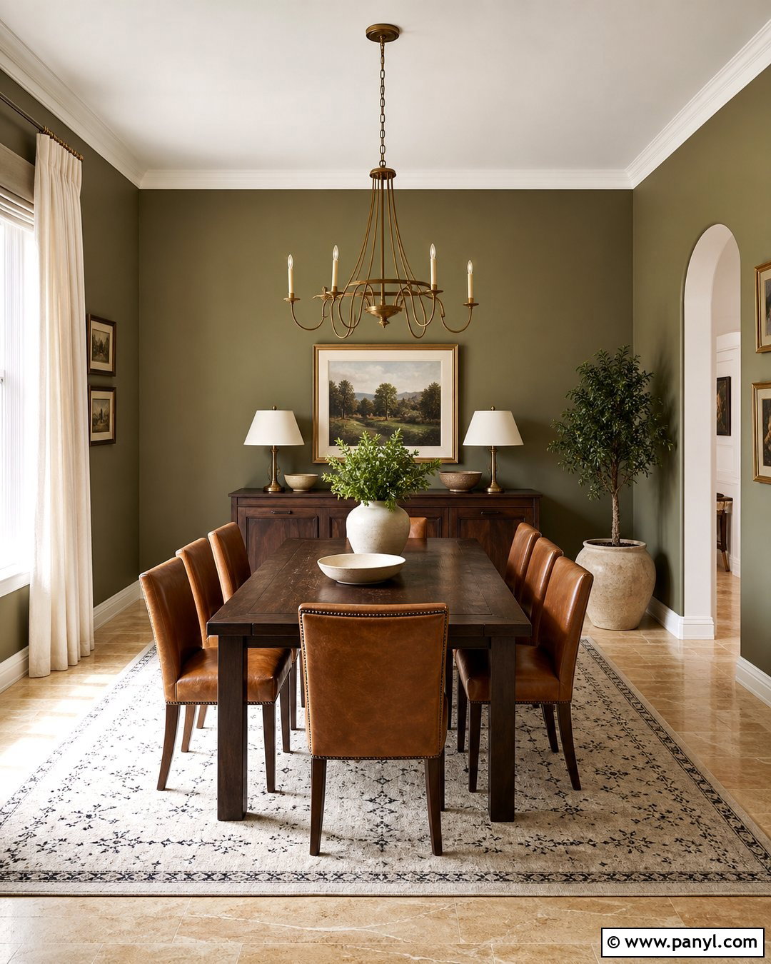 Olive Green Walls With Travertine Floors - 20 Best Wall Color For Travertine Floors