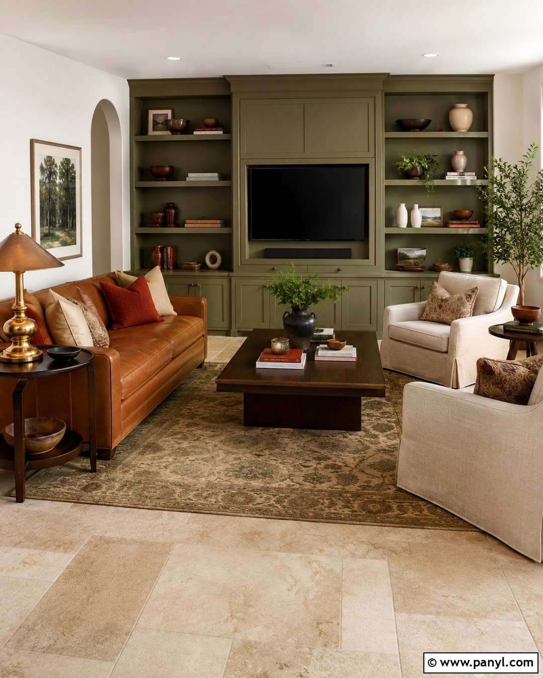 Olive Green With Beige Tile - 20 Colors That Go With Beige Tile Ideas