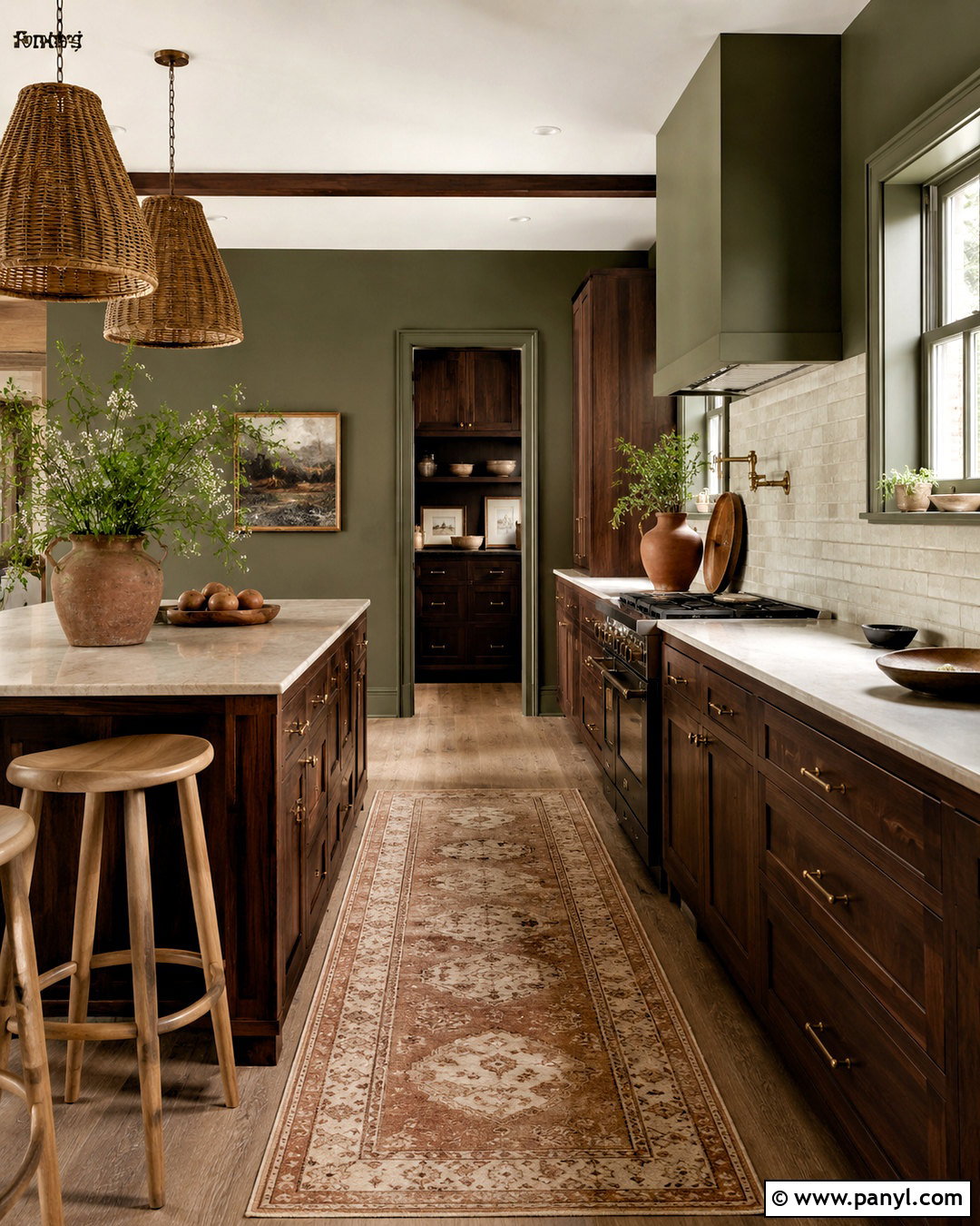Olive Green With Dark Wood - 20 paint colors that go with dark wood ideas