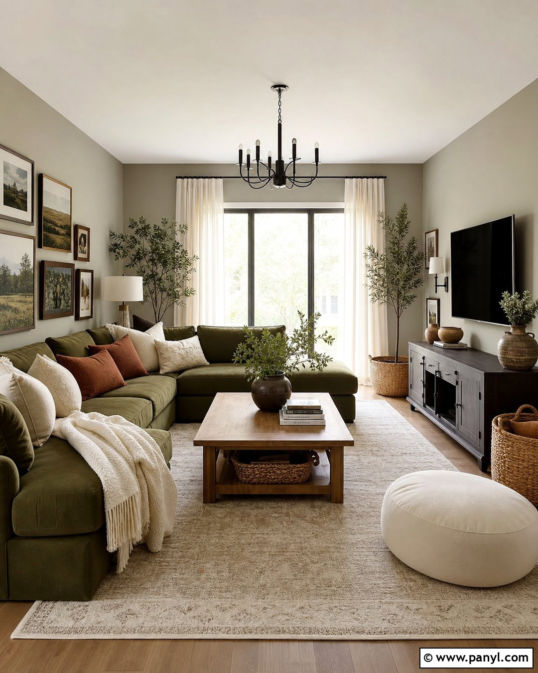 Olive Green With Gray Walls - 35 Accent Colors With Gray Walls