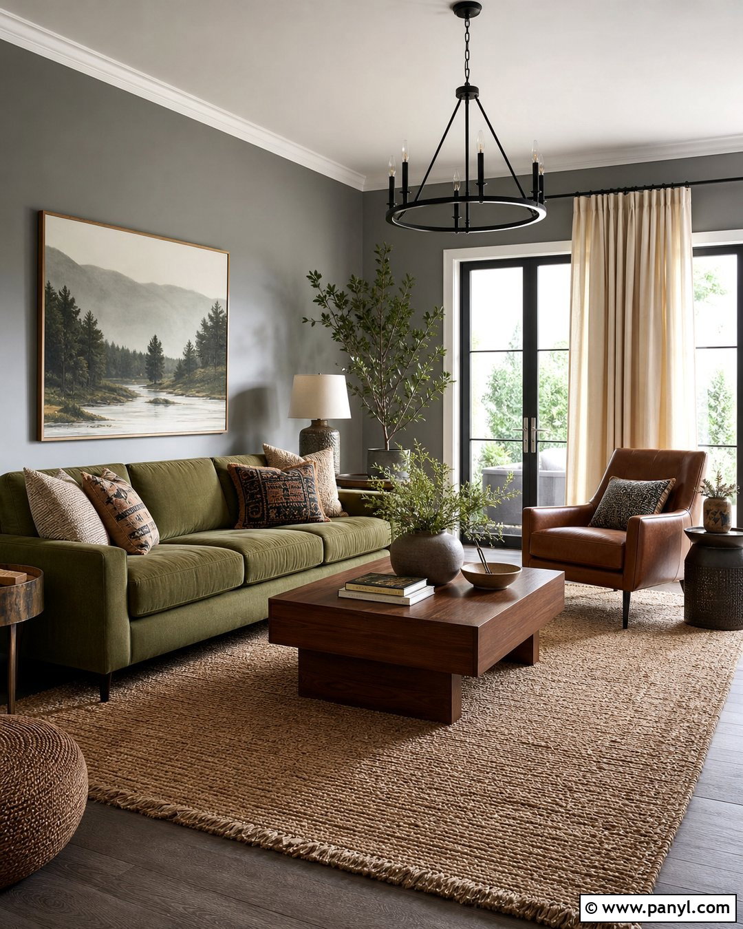 Olive Green With Gray Walls - 25 Colors That Go With Gray Walls