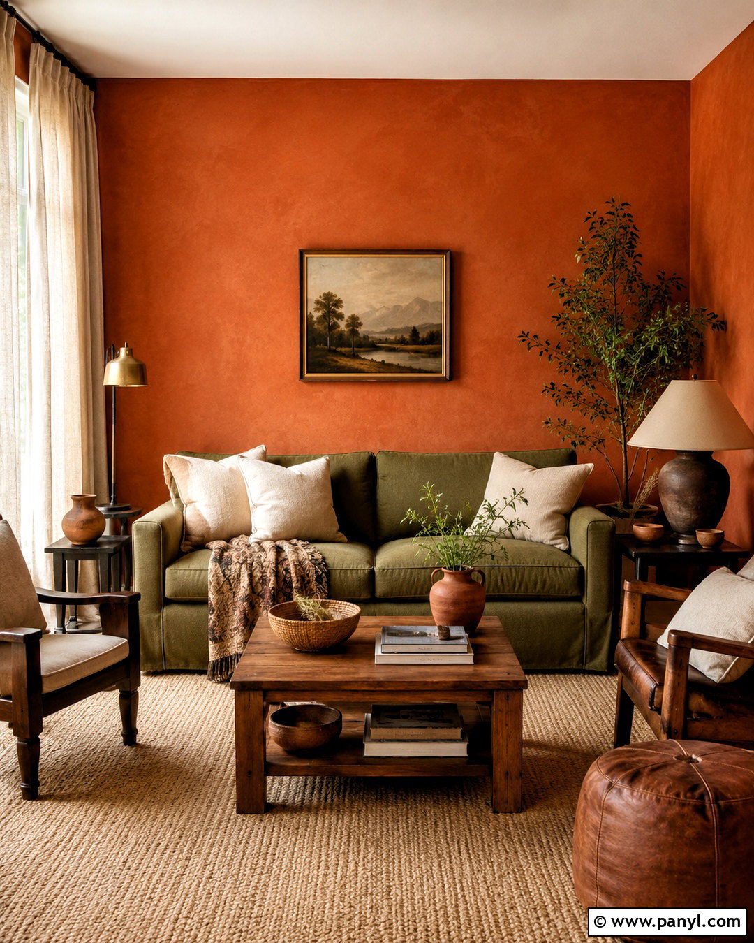 Olive Green With Orange Walls - 20 What Colors Go With Orange Walls