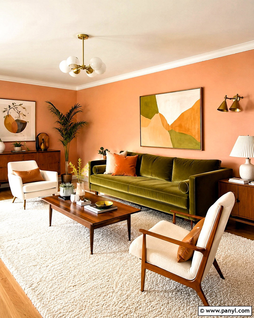 Olive Green With Peach Walls - 20 What Colours Go With Peach Walls