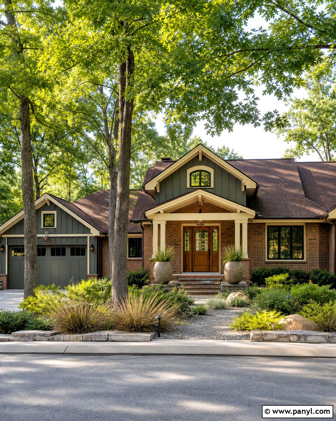 Olive Green With Red Brick - 20 colors that go with red brick ideas