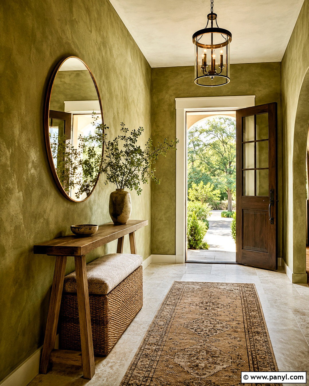 Olive Lime Plaster Entryway - 20 lime plaster walls