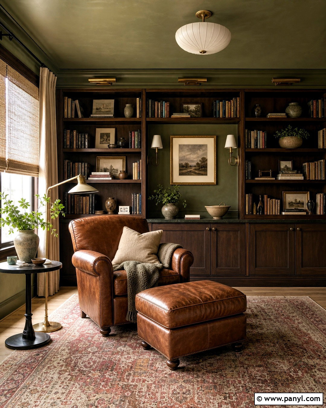 Olive Limewash Reading Room - 20 limewash colors