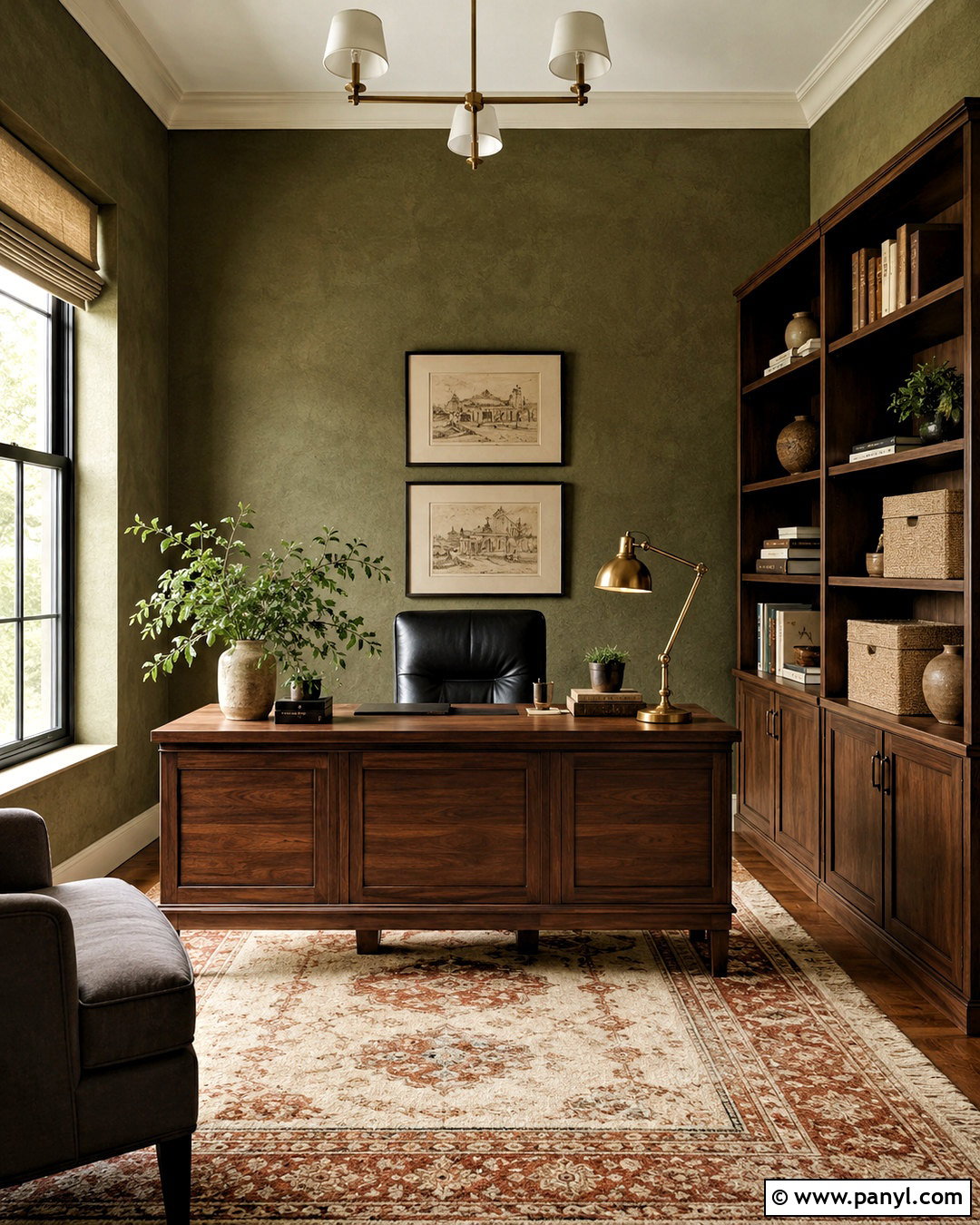 Olive Limewash Texture Home Office - 20 limewash texture ideas