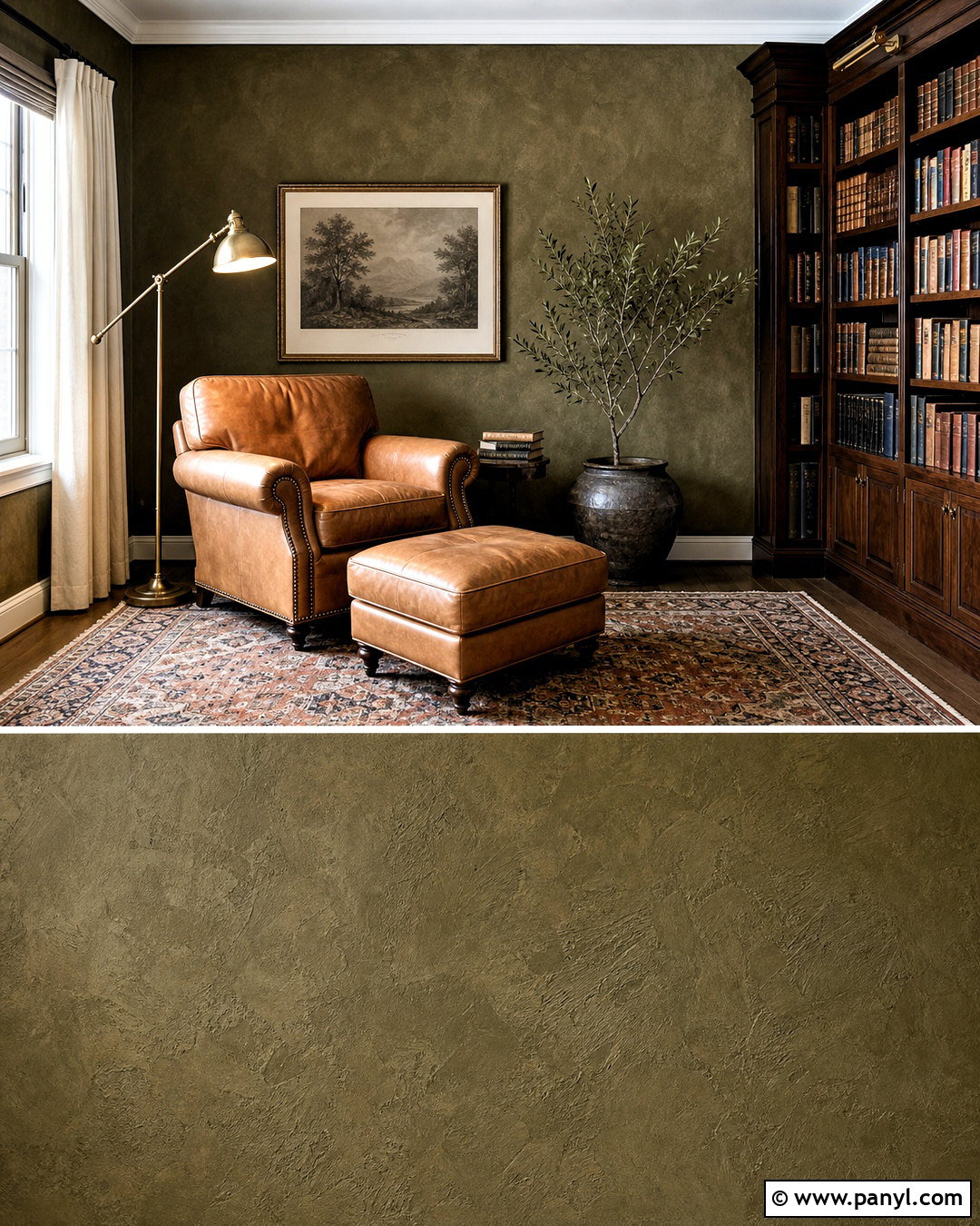 Olive Roman Clay Reading Room - 20 roman clay walls