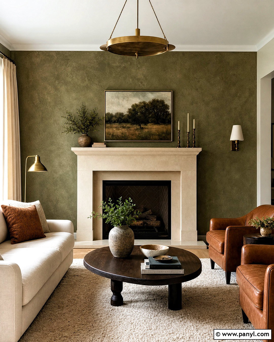 Olive Stone Wash Fireplace Wall - 20 stone wash wall ideas