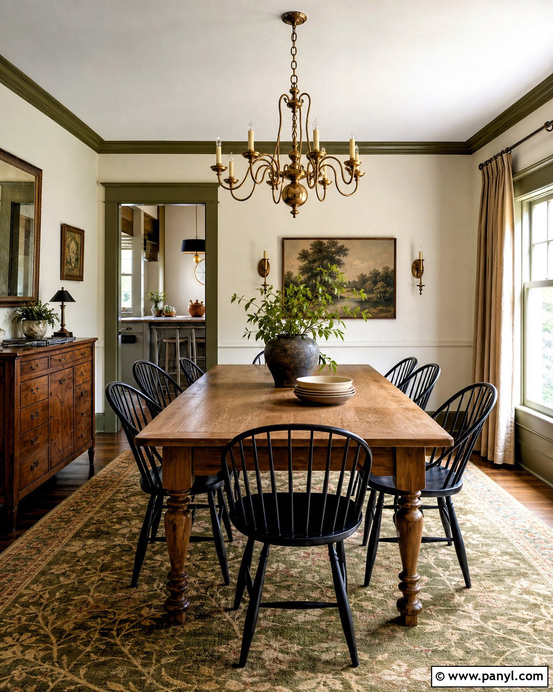 Olive Trim With Parchment Walls - 20 contrasting trim interior ideas