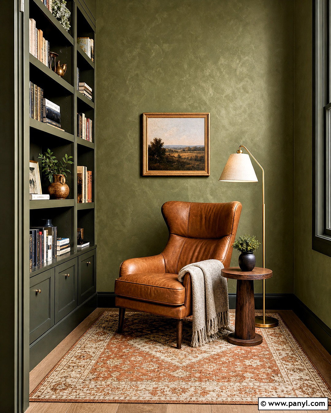 Olive Venetian Plaster Reading Nook - 20 venetian plaster walls