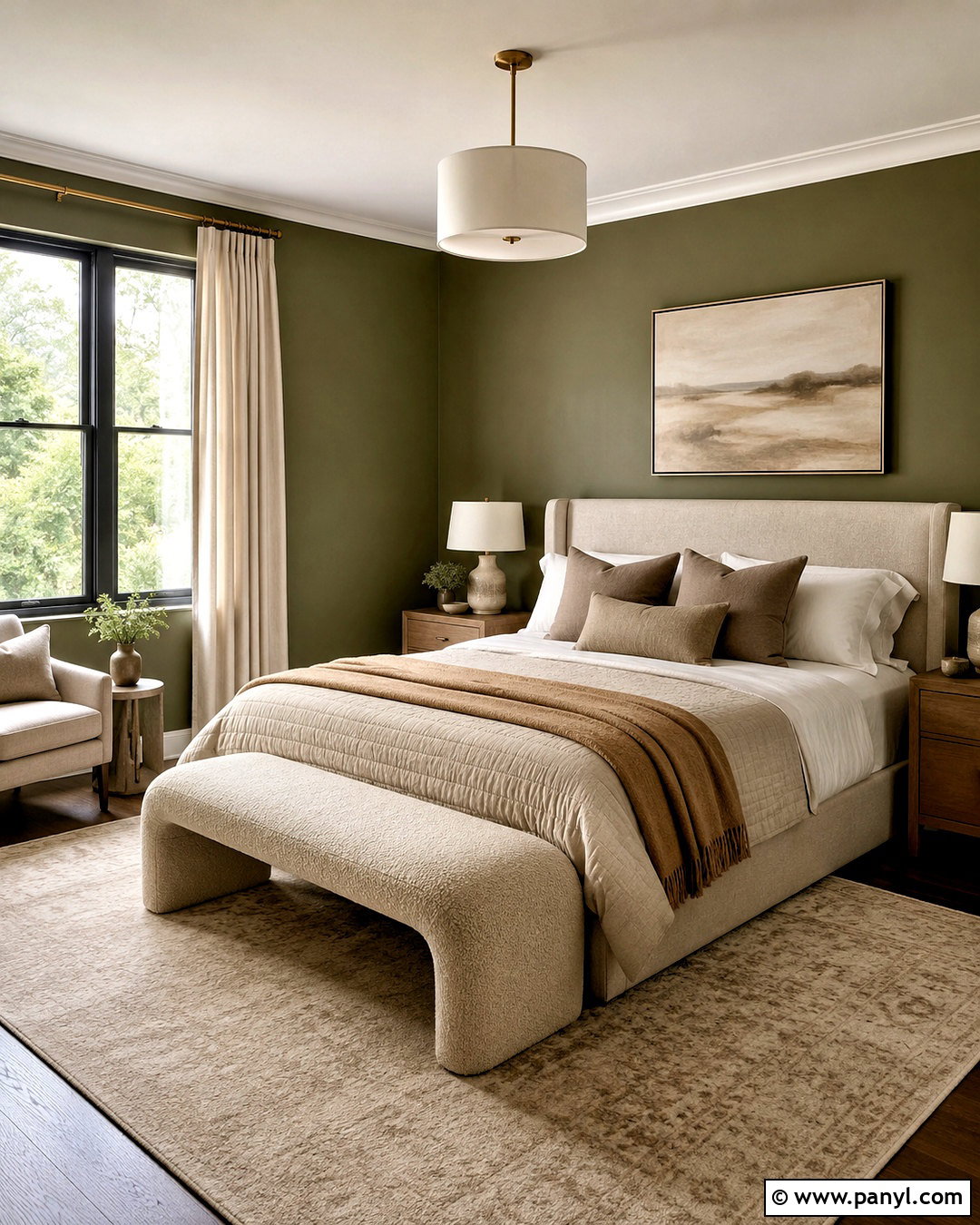 Olive Walls With Layered Neutrals - 20 olive walls bedroom ideas