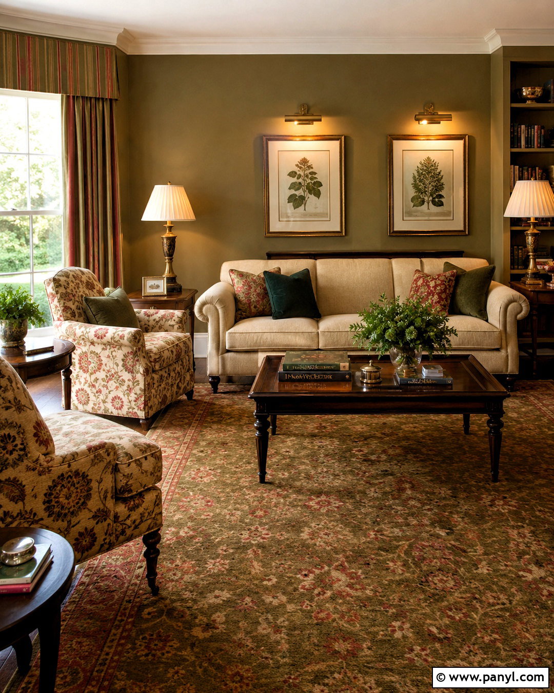 Olive Walls With Traditional Furniture - 20 olive walls living room ideas