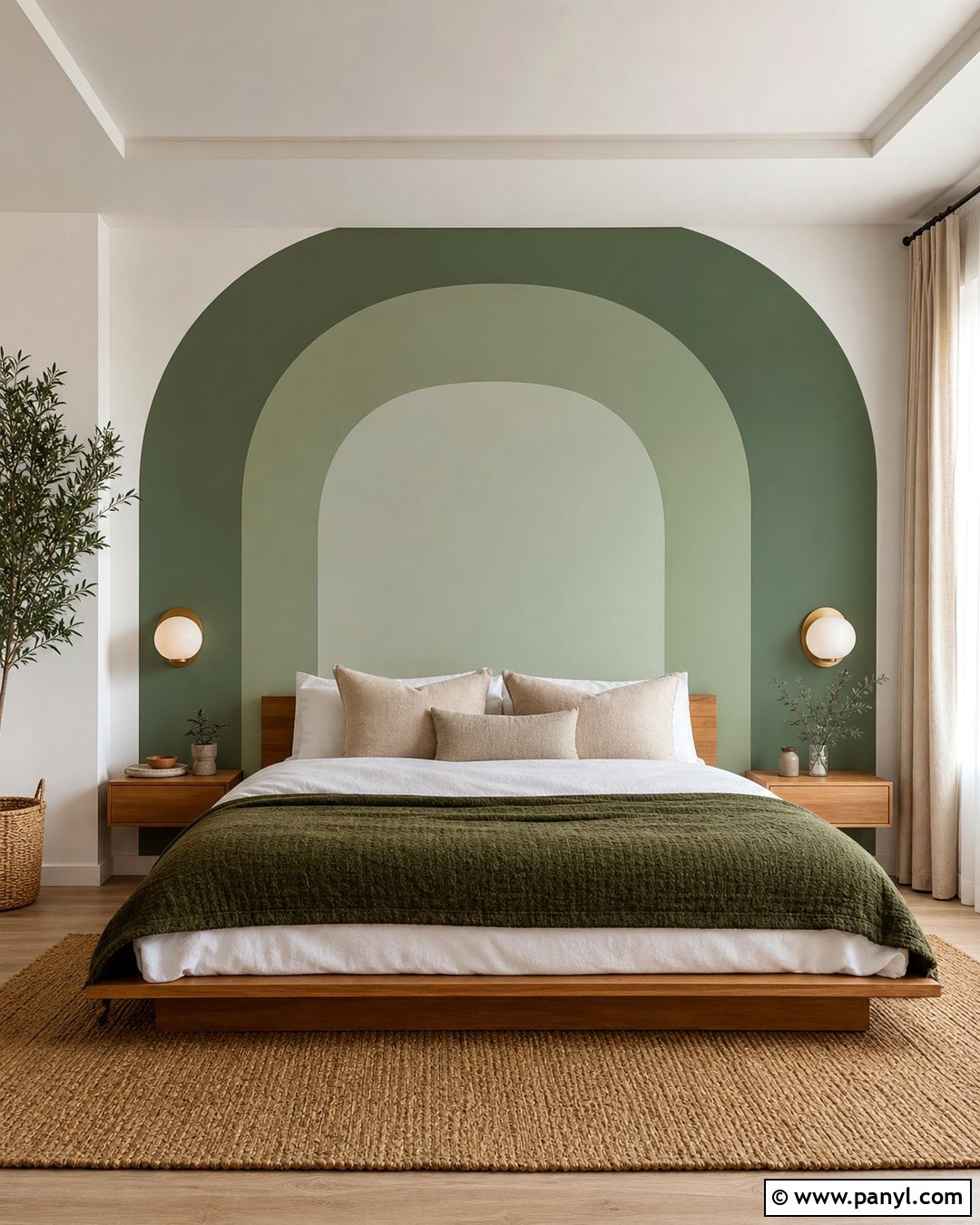 Ombre Arched Accent Wall Bedroom - 20 Arched Painted Accent Wall Ideas