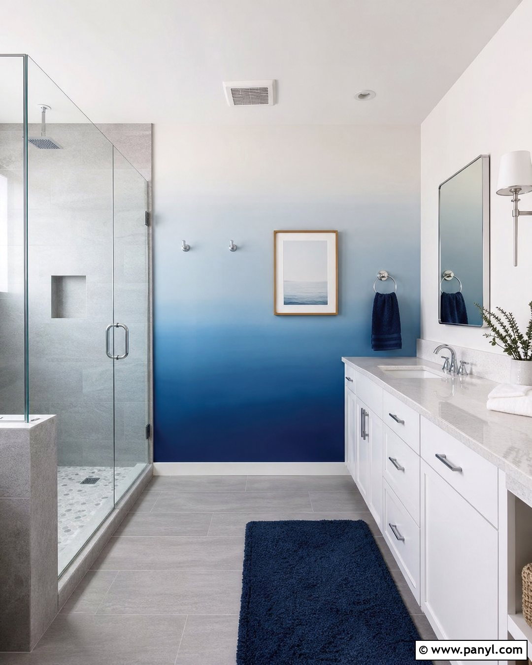 Ombre Bathroom Accent Wall - 30 Accent Wall Bathroom Painted Ideas