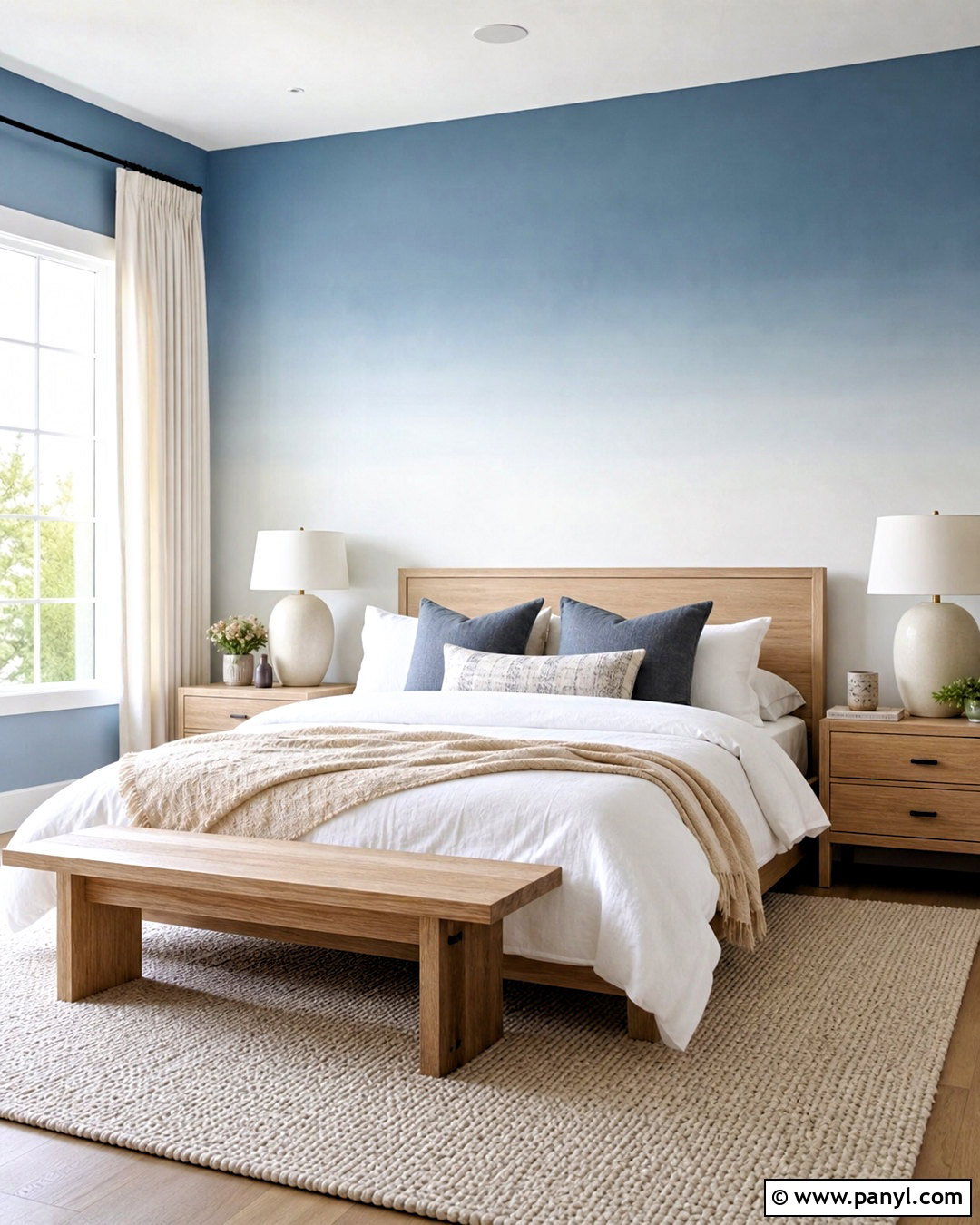 Ombre Bedroom Accent Wall - 20 accent wall ideas