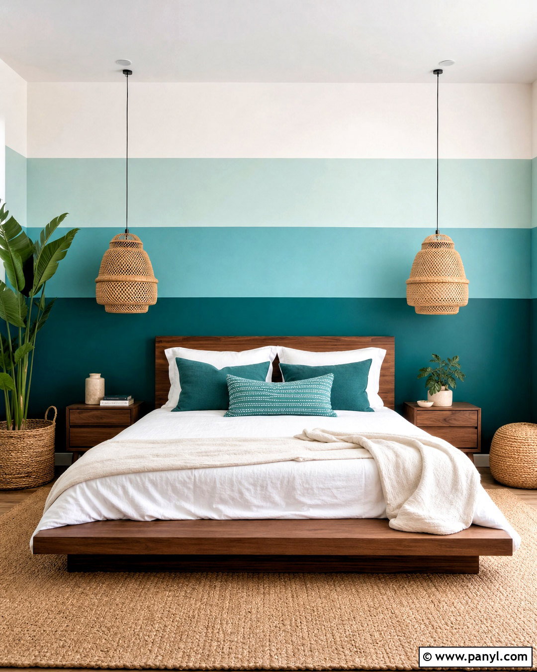 Ombre Block Tape Wall - 20 wall painting with tape design ideas