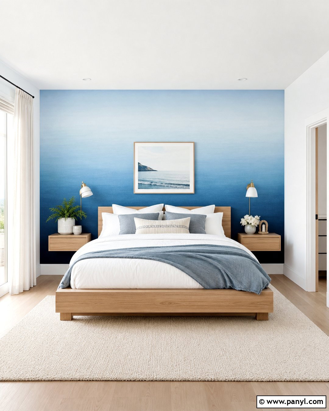 Ombre Blue Feature Wall - 30 Feature Wall Paint Ideas