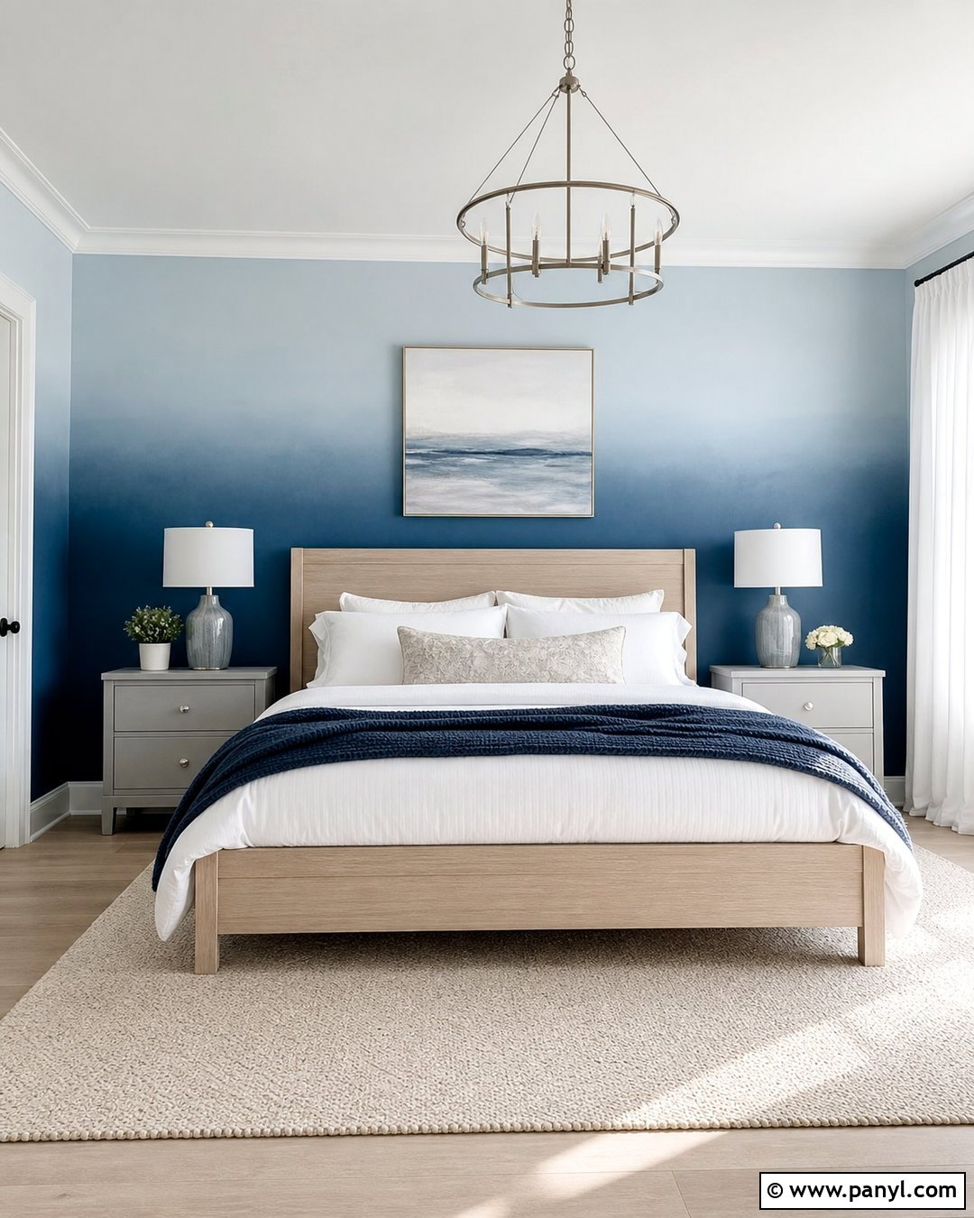 Ombre Blue Two Tone Walls - 45 two tone walls