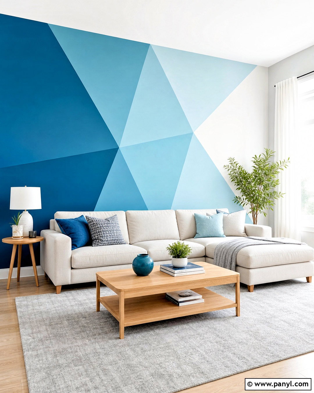 Ombre Geometric Wall - 20 wall geometric painting ideas